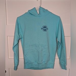 Salt Life Youth size medium turquoise hooded sweatshirt. Kids hooded sweatshirt